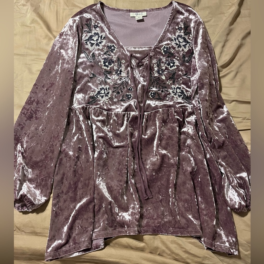Style & Co muted lavender blouse M